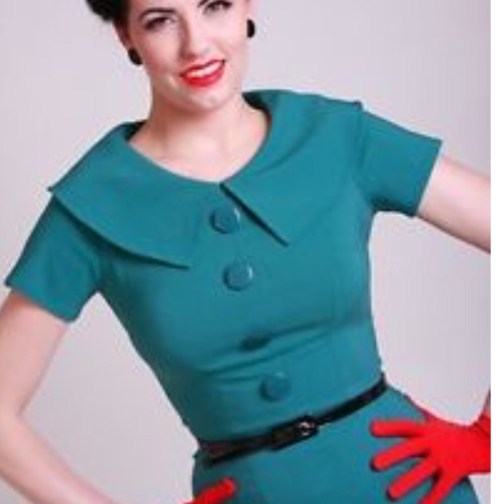 Bettie Page Rita Dress in burnt orange - Picture 3 of 6